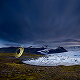 Lightmark No.120, Skaftafell National Park, Fjallsárlón, Iceland, Light Painting, Night Photography.
